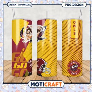 Temple Owls Sports Tumbler PNG Design for Fans