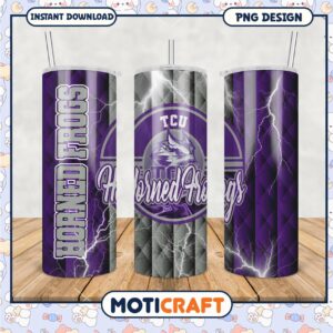 TCU Horned Frogs Tumbler PNG Design Graphic Download