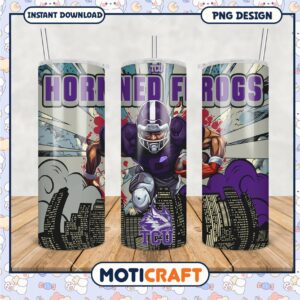 TCU Horned Frogs Football Tumbler Design PNG File