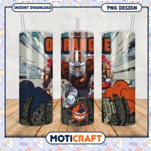 Syracuse Orange Football Tumbler PNG Design Art