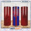 Stylish Tumbler PNG with Grunge Red and Blue Design