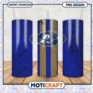 Stylish Grunge Tumbler Design with Blue and Gold Theme