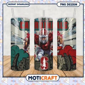 Stanford Cardinals Football Tumbler PNG Design Artwork