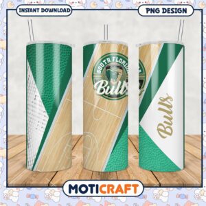 South Florida Bulls Basketball Tumbler PNG Design