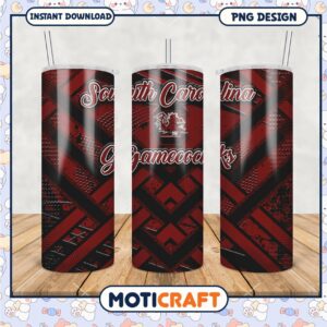 South Carolina Gamecocks Tumbler PNG Design File