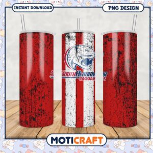 South Alabama Jaguars Tumbler PNG Design Template