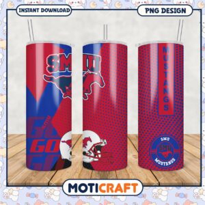 SMU Mustangs Tumbler PNG for Sports Fans and Gifts