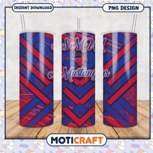 SMU Mustangs Tumbler PNG Design for Fans and Gifts