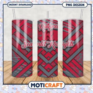Rutgers Scarlet Knights Tumbler Design for Fans PNG