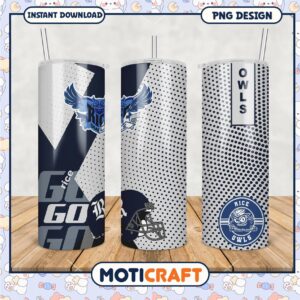 Rice Owls Football Tumbler PNG Design for Fans