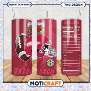 Razorbacks Fan Tumbler PNG for Die Hard Supporters