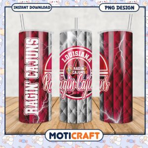 Ragin Cajuns Louisiana Tumbler Design PNG File Download