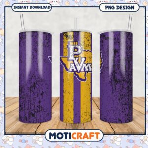Purple and Gold PVAMU Tumbler Design PNG File Download