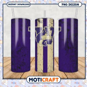 Purple and Beige Wolf Design Tumbler PNG for Teams