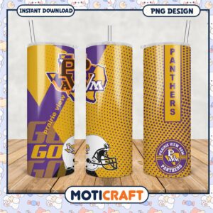 Prairie View A&M Panthers Tumbler PNG Design Art