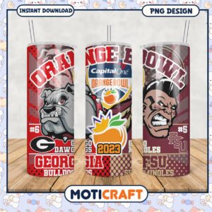 Orange Bowl 2023 Tumbler PNG Georgia FSU Bulldogs Seminoles