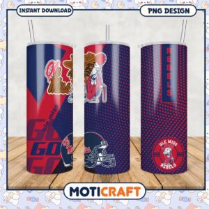 Ole Miss Rebels Tumbler PNG Design for Fans