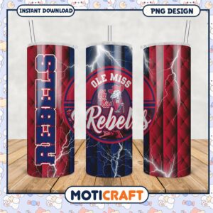 Ole Miss Rebels Tumbler Design PNG for Fans