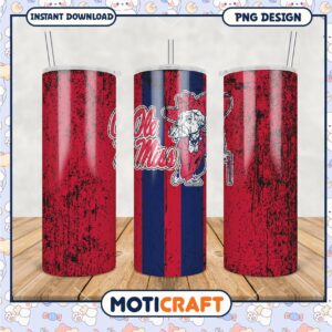 Ole Miss Inspired Stylish Tumbler PNG Design Download