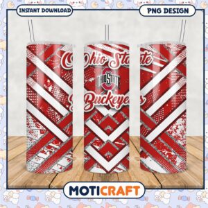 Ohio State Buckeyes Tumbler Design PNG Downloadable File