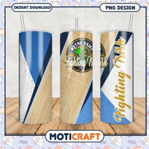 Notre Dame Fighting Irish Tumbler PNG Design Template