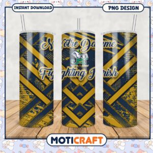Notre Dame Fighting Irish Tumbler PNG Design File