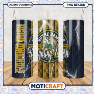 Notre Dame Fighting Irish Tumbler PNG Design for Fans