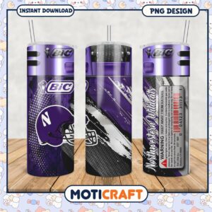 Northwestern Wildcats Tumbler Design PNG File Download