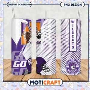 Northwestern Wildcats Tumbler PNG Design for Fans