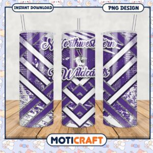 Northwestern Wildcats Stylish Tumbler PNG Design