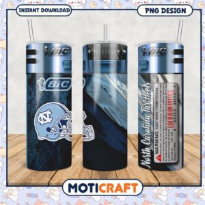 North Carolina Tar Heels Tumbler PNG Graphic Design
