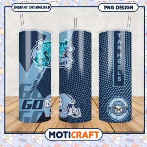 North Carolina Tar Heels Tumbler PNG Design for Fans