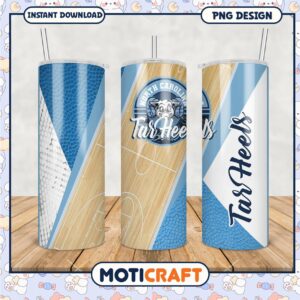 North Carolina Tar Heels Tumbler PNG Design Download