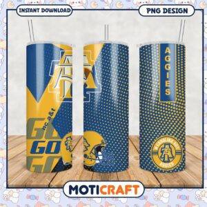 North Carolina A&T Aggies Tumbler PNG Design