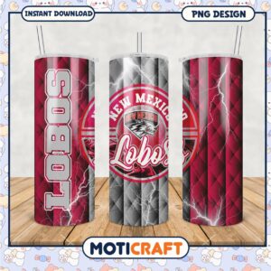 New Mexico Lobos Tumbler Design PNG for Fans and Gifts