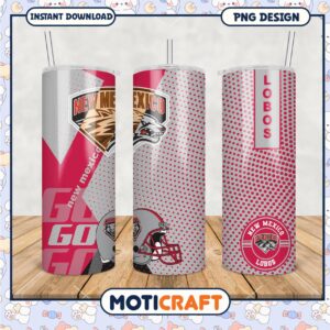 New Mexico Lobos Tumbler Design PNG for Fans