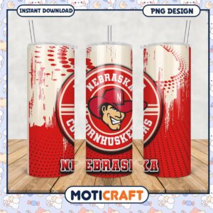 Nebraska Cornhuskers Tumbler Design Printable PNG Format