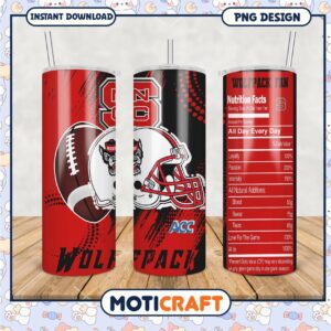 NC State Wolfpack Fan Tumbler PNG Design for Gamers
