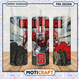 NC State Wolfpack Football Tumbler PNG Design