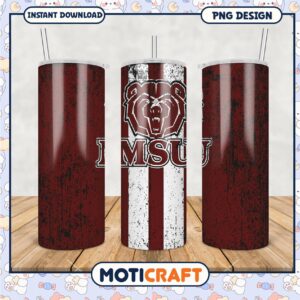 MSU Bear Tumbler PNG Design for Fans and Gifts