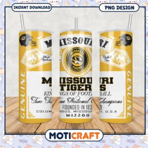 Missouri Tigers Tumbler PNG for Football Fans Decor