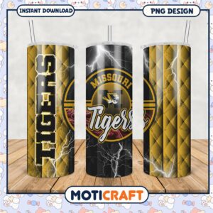 Missouri Tigers Tumbler Design PNG for Fans