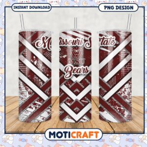 Missouri State Bears Tumbler PNG Graphic Design Template