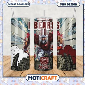 Missouri State Bears Tumbler PNG Graphic Design