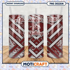 Mississippi State Bulldogs Tumbler Design PNG File