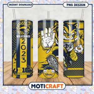 Michigan Wolverines 2023 Tumbler Design PNG File
