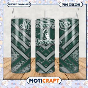 Michigan State Spartans Tumbler PNG Design Graphic
