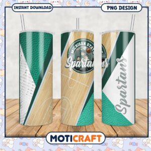 Michigan State Spartans Tumbler PNG Design Template
