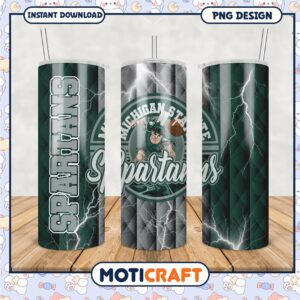Michigan State Spartans Tumbler Design PNG File Download