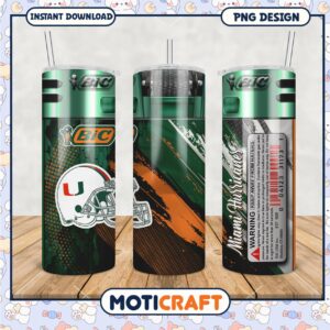 Miami Hurricanes Tumbler PNG Design for Fans
